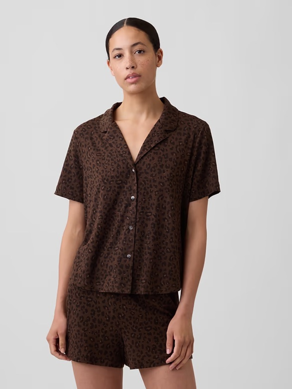 Gap | Women’s Cheetah Print SoftMade Modal Short Sleeve Pajama Top